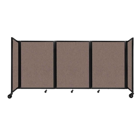 Versare Room Divider 360 Folding Portable Partition 8'6" x 4' Latte Fabric 1148313